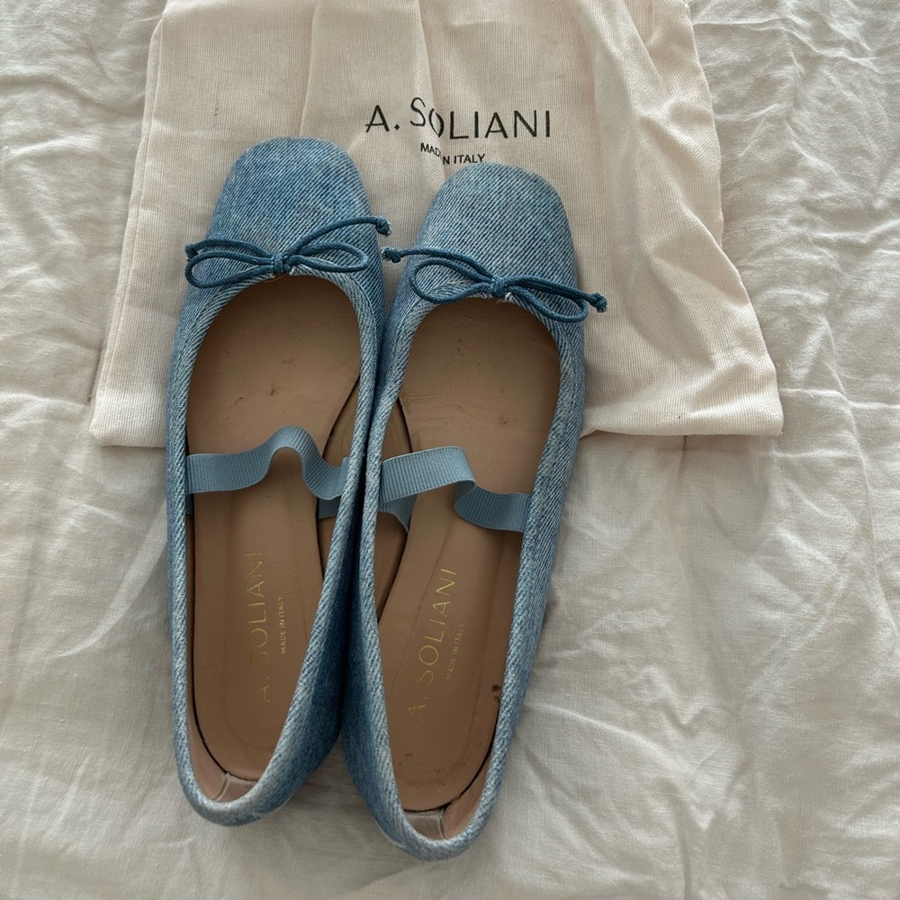 A Soliani denim ballet flats 38.5